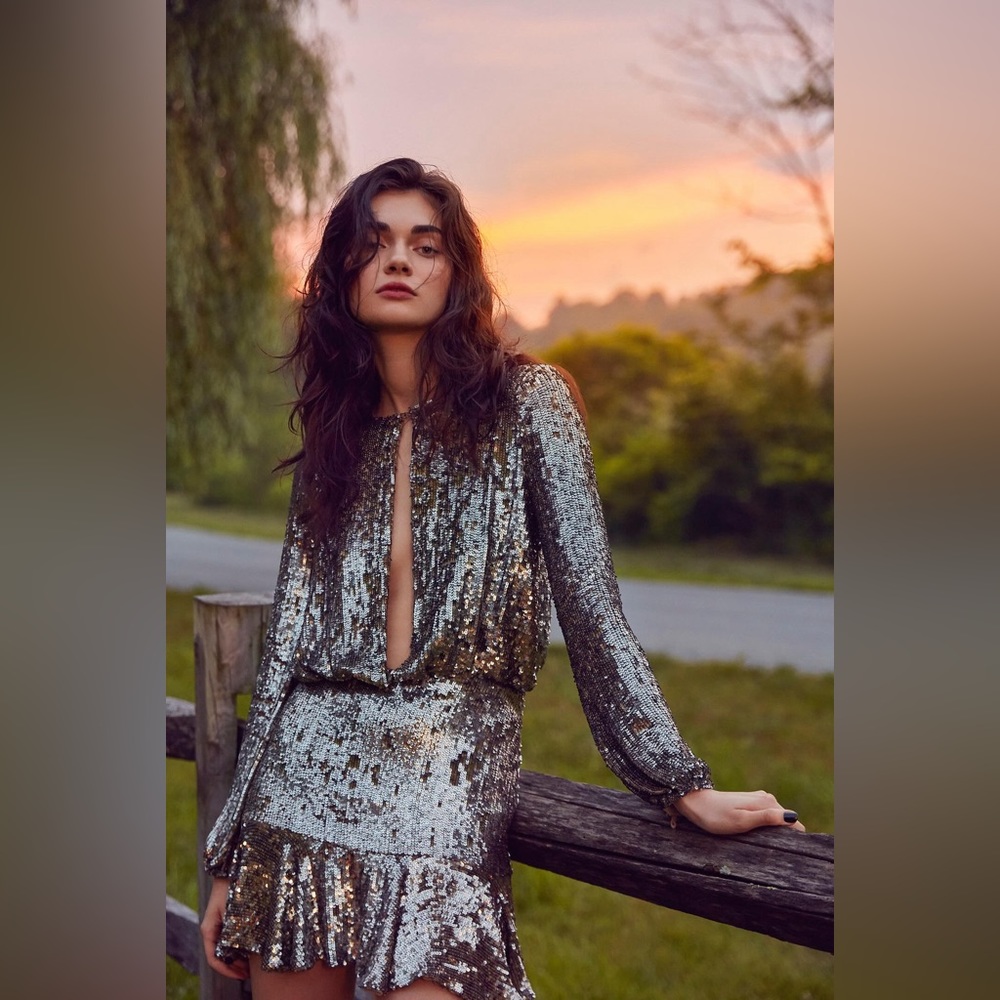 Alexis Tamera silver sequin dress 282/112